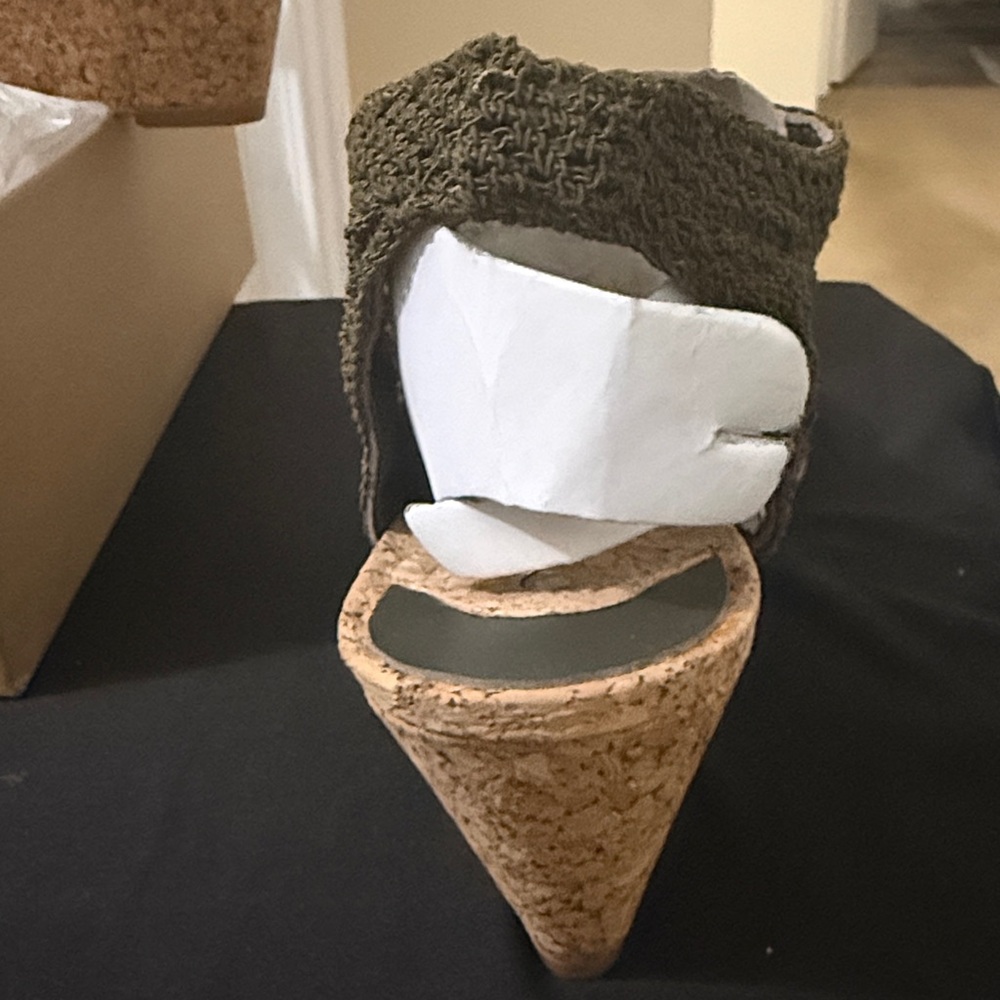 Nina Olive Crochet Cork Wedge Sandals - Picture 4 of 5